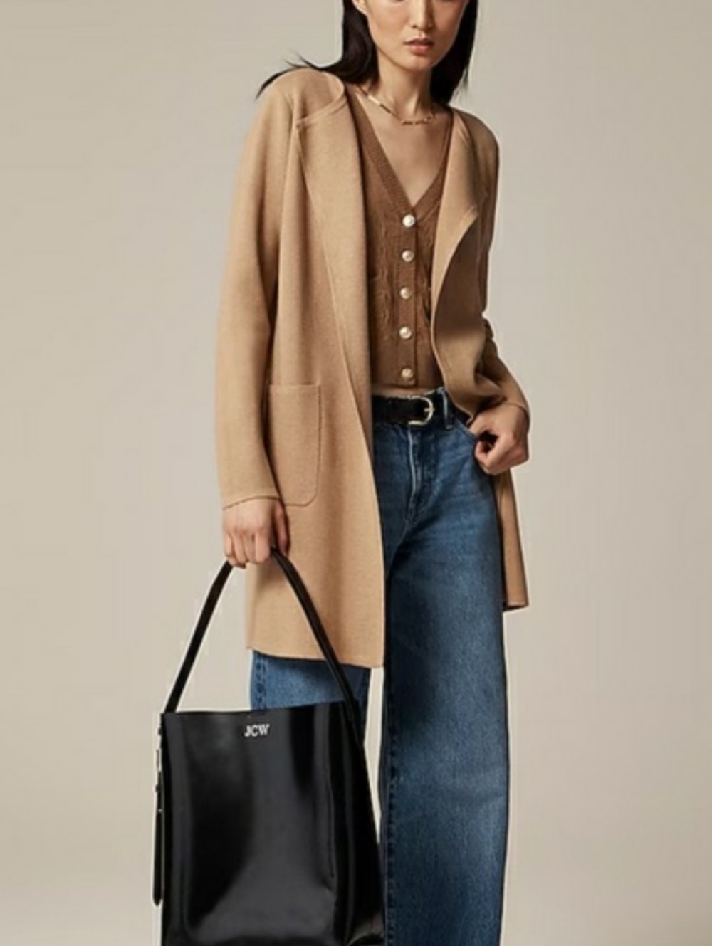 J. Crew Juliette Collarless Long Sweater Blazer